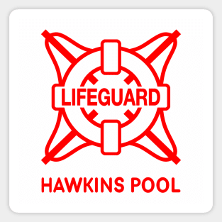 Hawkins Pool Lifeguard RED Magnet